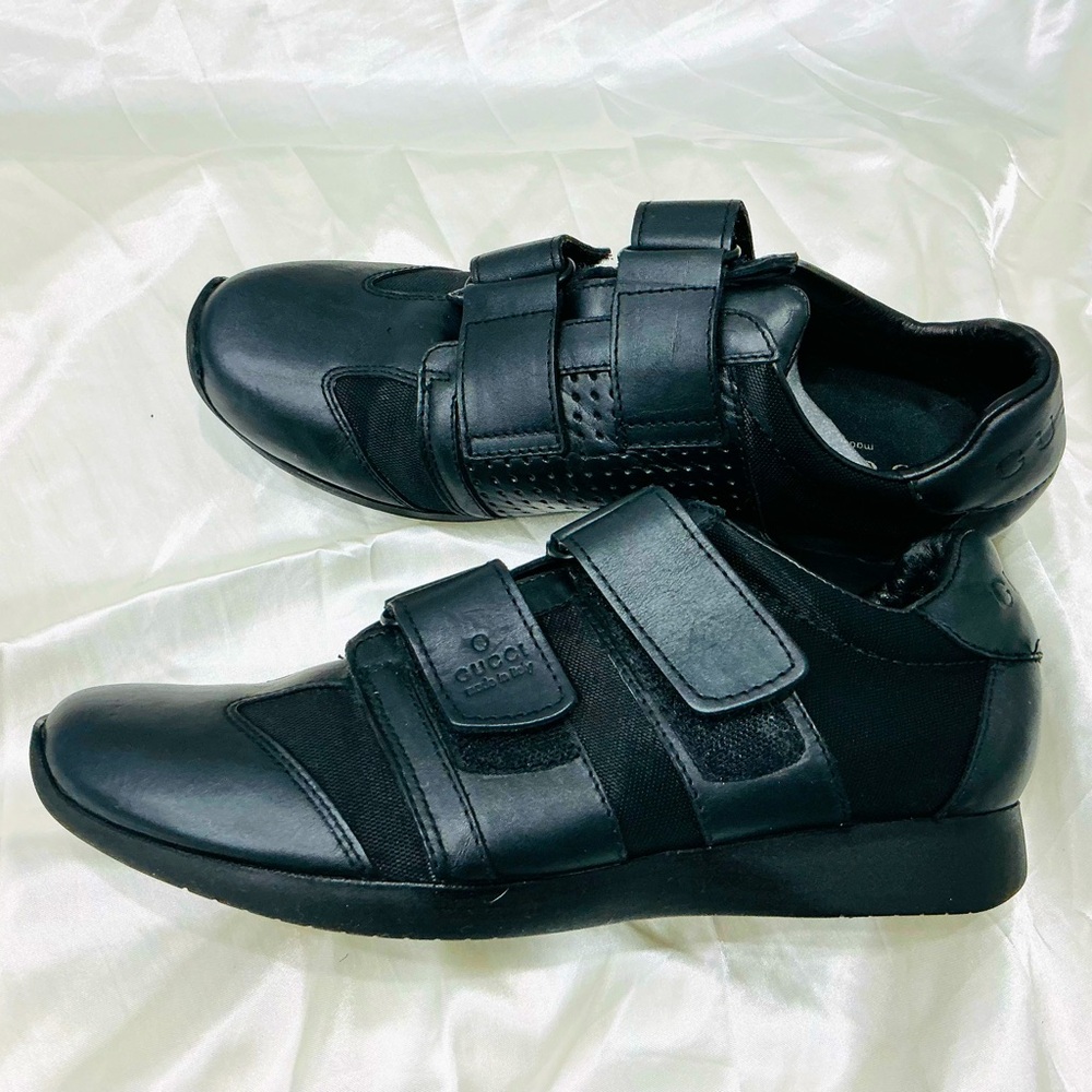 Authentic GUCCI leather/ nylon sneakers UNISEX🖤❤️